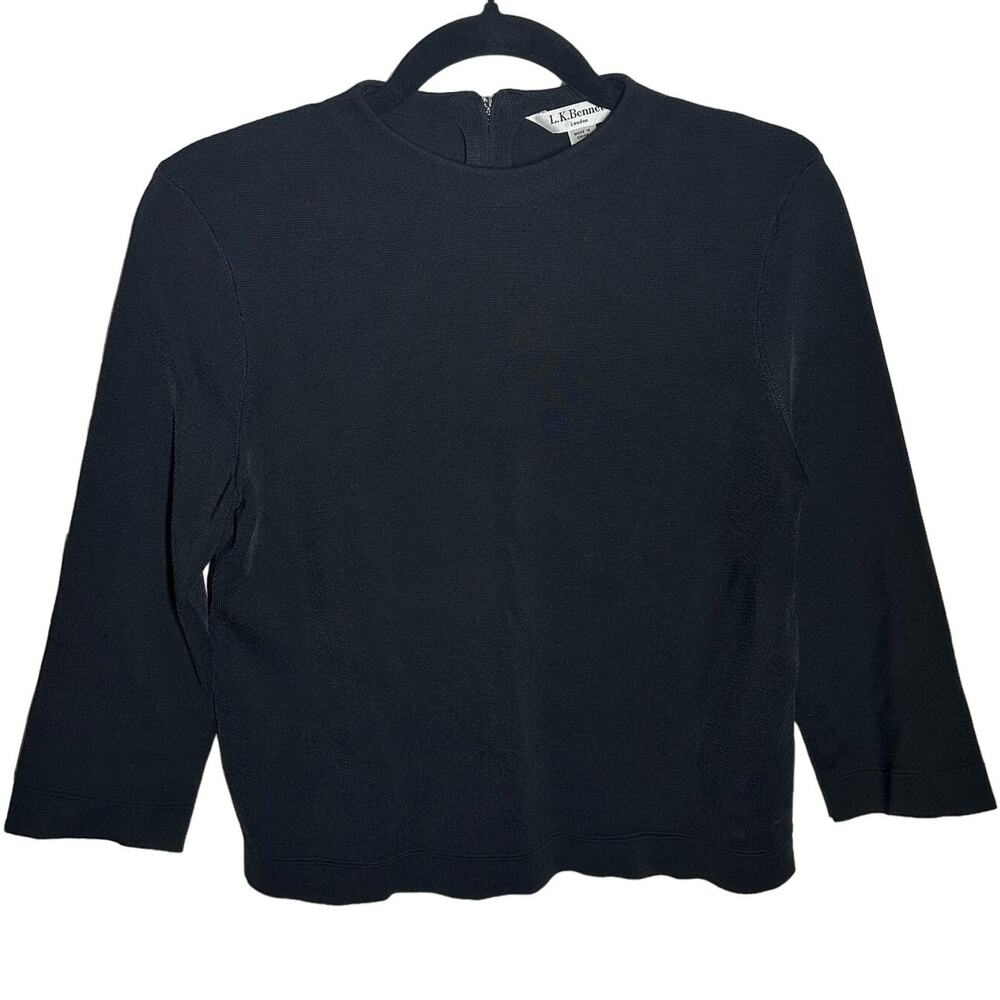 LK Bennett TK Mele Black Knit Top Size Small